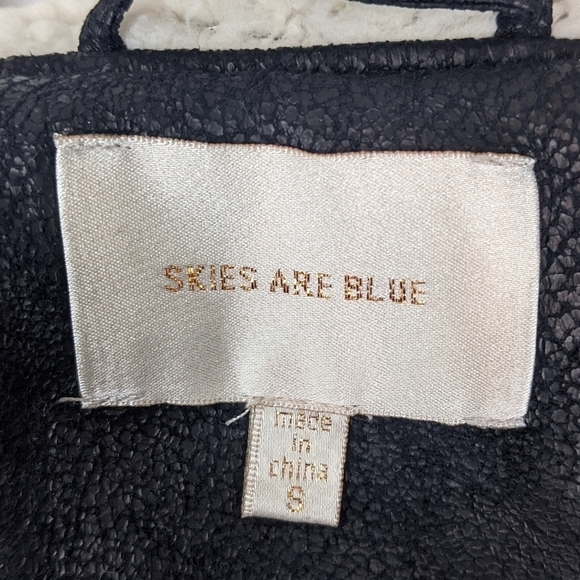 Skies are Blue Faux Suede and Sherpa Drape Front Jacket Sz S - Picture 9 of 11